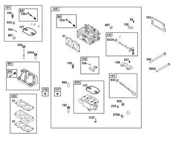 Carburetor Group Diagram and Parts List for 358447-0112-01 200000 - 399999 Briggs and Stratton Engine